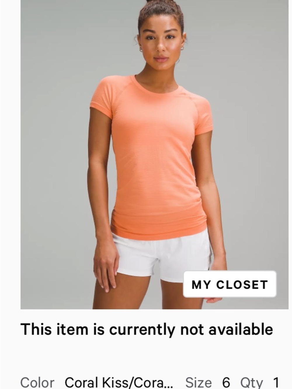 lululemon Swiftly Tech short sleeve 2.0 Coral Short-Sleeve Performance Tee